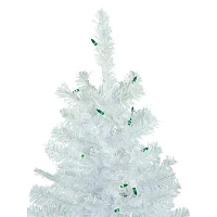 Northlight Woodbury White Pencil Artificial  Green Lights 6 1/2 Foot Pre-Lit Pine Christmas Tree