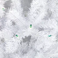 Northlight Slim Geneva White Spruce Artificial  Green Lights 6 1/2 Foot Pre-Lit Christmas Tree