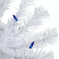 Northlight Slim Geneva White Spruce Artificial  Blue Lights 6 1/2 Foot Pre-Lit Christmas Tree