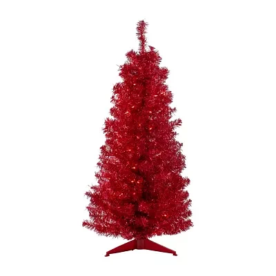 Northlight Slim Red Artificial Clear Lights 4 Foot Pre-Lit Christmas Tree