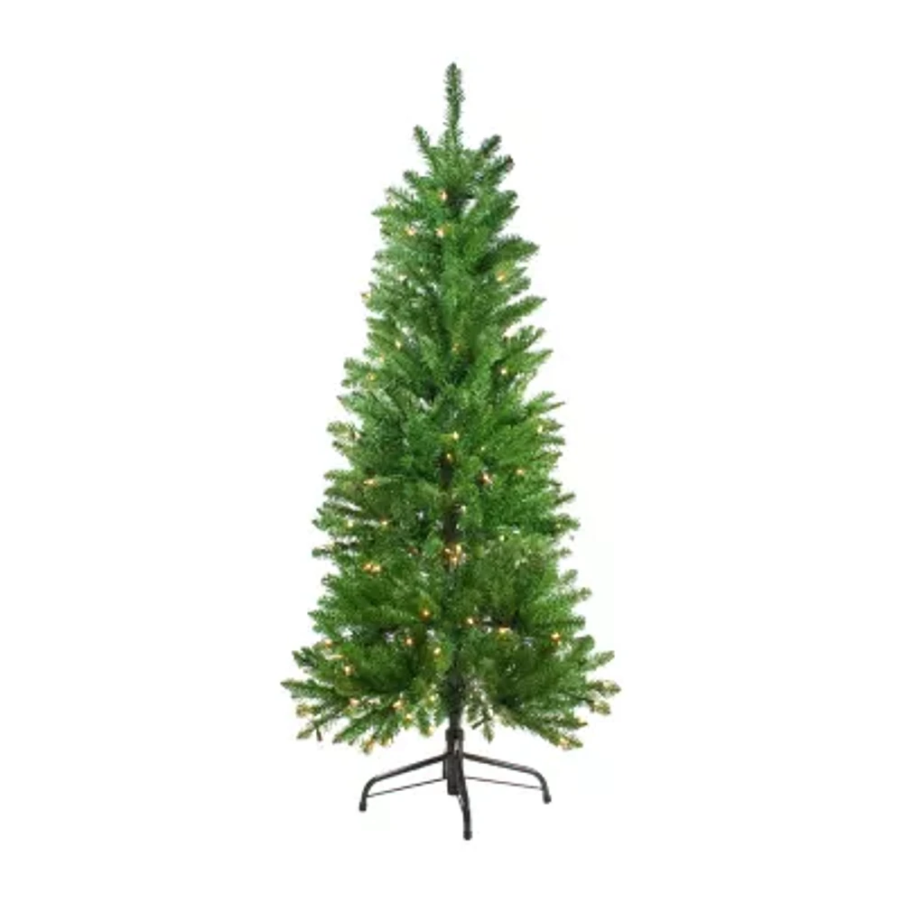 Northlight White River Artificial Pencil Clear Lights 4 1/2 Foot Pre-Lit Fir Christmas Tree