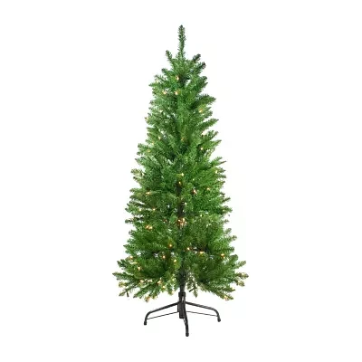 Northlight White River Artificial Pencil Clear Lights 4 1/2 Foot Pre-Lit Fir Christmas Tree