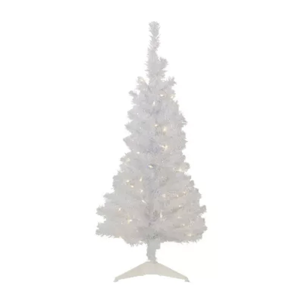 Northlight Rockport White Artificial  Clear Lights 4 Foot Pre-Lit Pine Christmas Tree