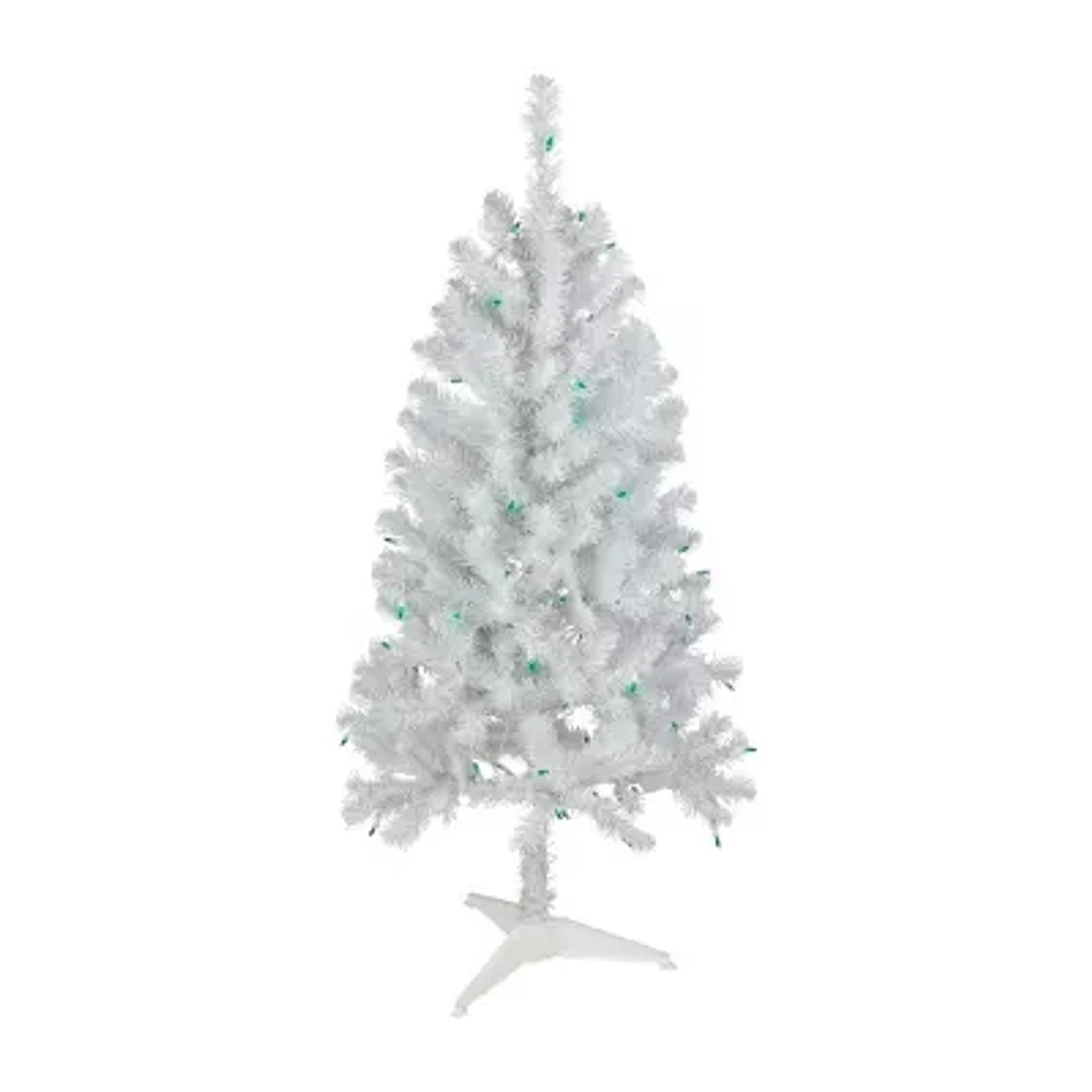 Northlight White Artificial  Green Lights 4 Foot Pre-Lit Christmas Tree