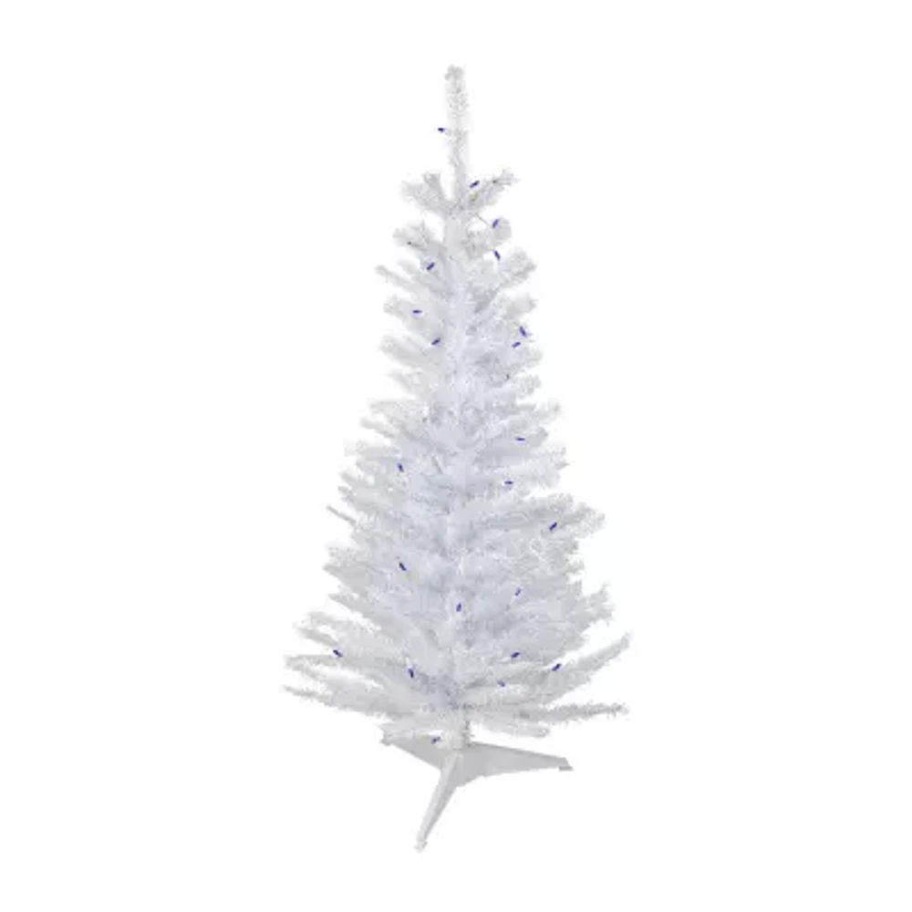 Northlight Woodbury White Slim Artificial Blue Lights Foot Pre-Lit Pine Christmas Tree