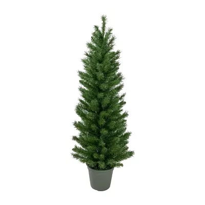 Northlight Potted Virginia Walkway Slim Artificial Unlit 4 Foot Pine Christmas Tree