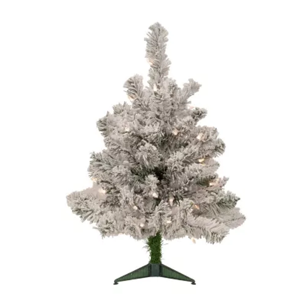 Northlight Madison Artificial  Clear Lights 2 Foot Flocked Pine Christmas Tree