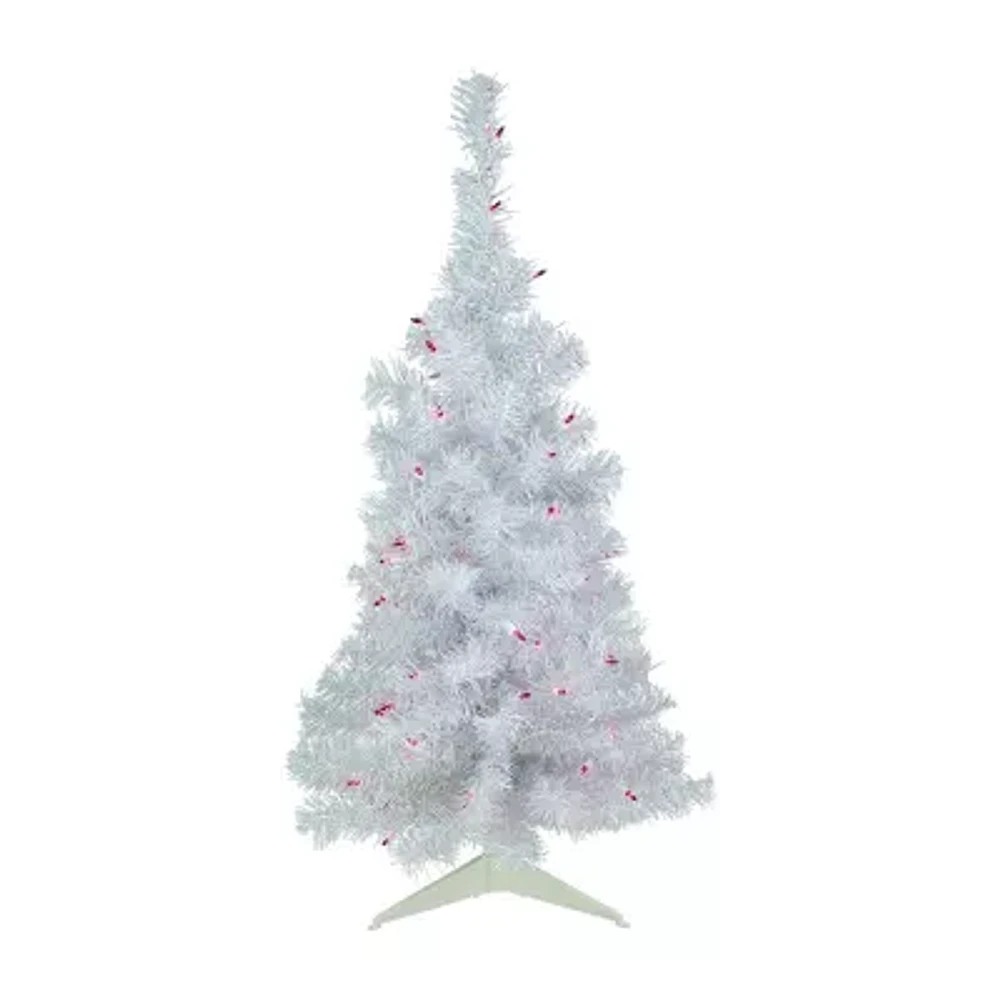 Northlight Rockport White Artificial Lights Foot Pre-Lit Pine Christmas Tree