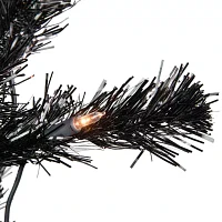 Northlight Black Artificial Tinsel  Clear Lights 4 Foot Pre-Lit Christmas Tree