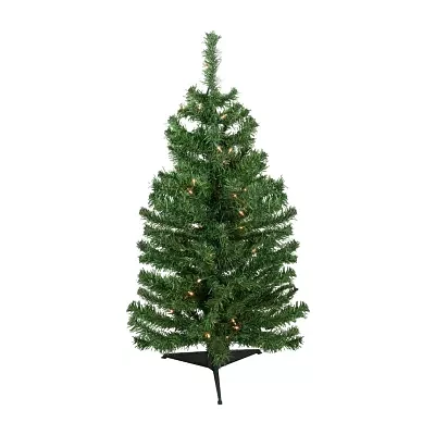 Northlight Green Medium Niagara Artificial Clear Lights 3 Foot Pre-Lit Pine Christmas Tree