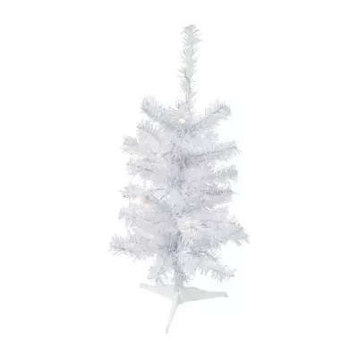 Northlight Woodbury White Slim Artificial  Clear Lights 2 Foot Pre-Lit Pine Christmas Tree