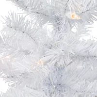 Northlight Woodbury White Slim Artificial  Clear Lights 2 Foot Pre-Lit Pine Christmas Tree