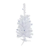 Northlight Woodbury White Slim Artificial  Blue Lights 2 Foot Pre-Lit Pine Christmas Tree