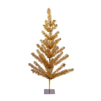 Northlight Medium Gold Tinsel Twig Artificial Unlit 3 Foot Pine Christmas Tree