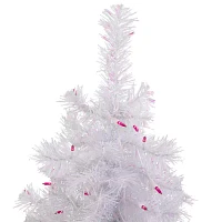 Northlight Rockport White Artificial  Pink Lights 2 Foot Pre-Lit Pine Christmas Tree