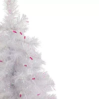 Northlight Rockport White Artificial  Pink Lights 2 Foot Pre-Lit Pine Christmas Tree