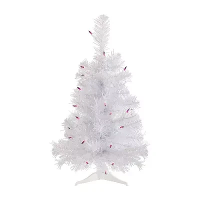 Northlight Rockport White Artificial Lights 2 Foot Pre-Lit Pine Christmas Tree