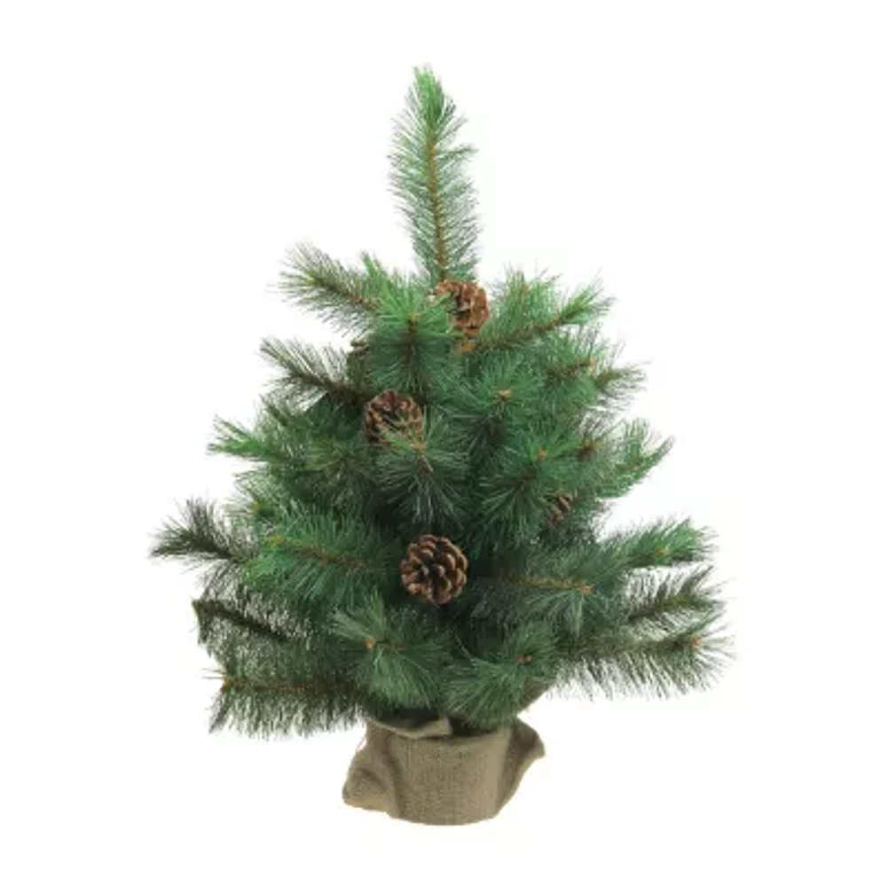 Northlight Medium Royal Oregon Burlap Base Artificial Unlit 2 Foot Pine Christmas Tree