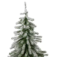 Northlight Potted Downswept Mini Village Medium Artificial Unlit 1 1/2 Feet Flocked Pine Christmas Tree