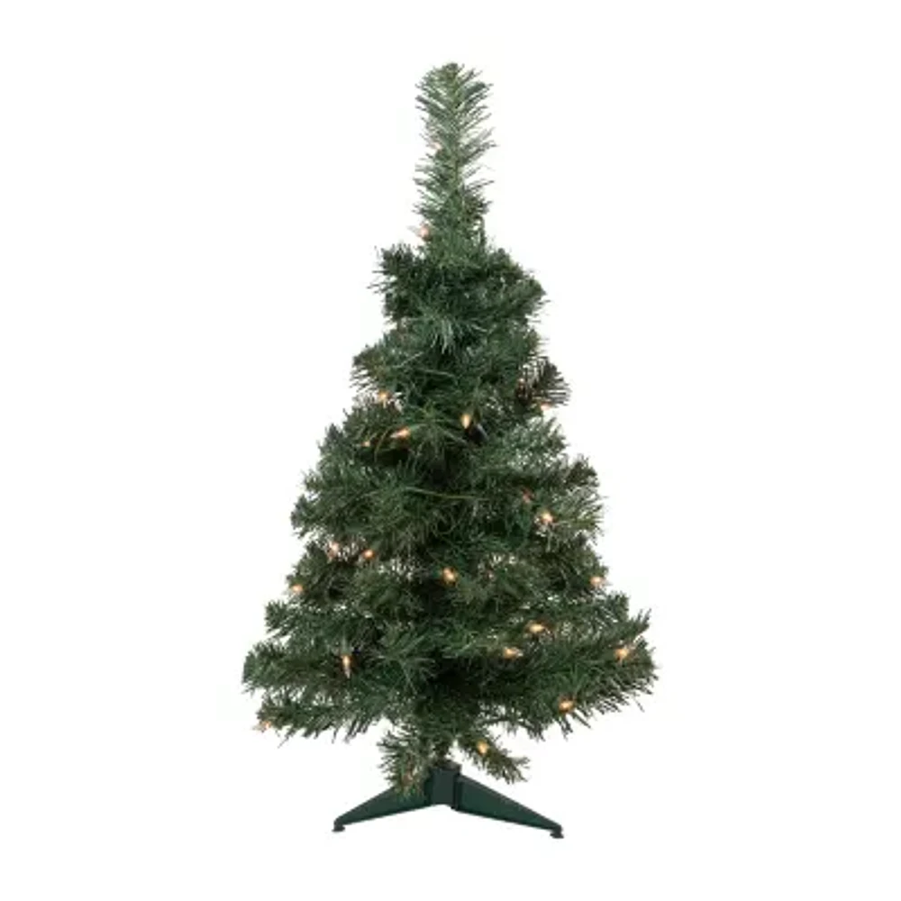 Northlight Slim Blackwater Artificial Clear Lights 2 Foot Pre-Lit Fir Christmas Tree