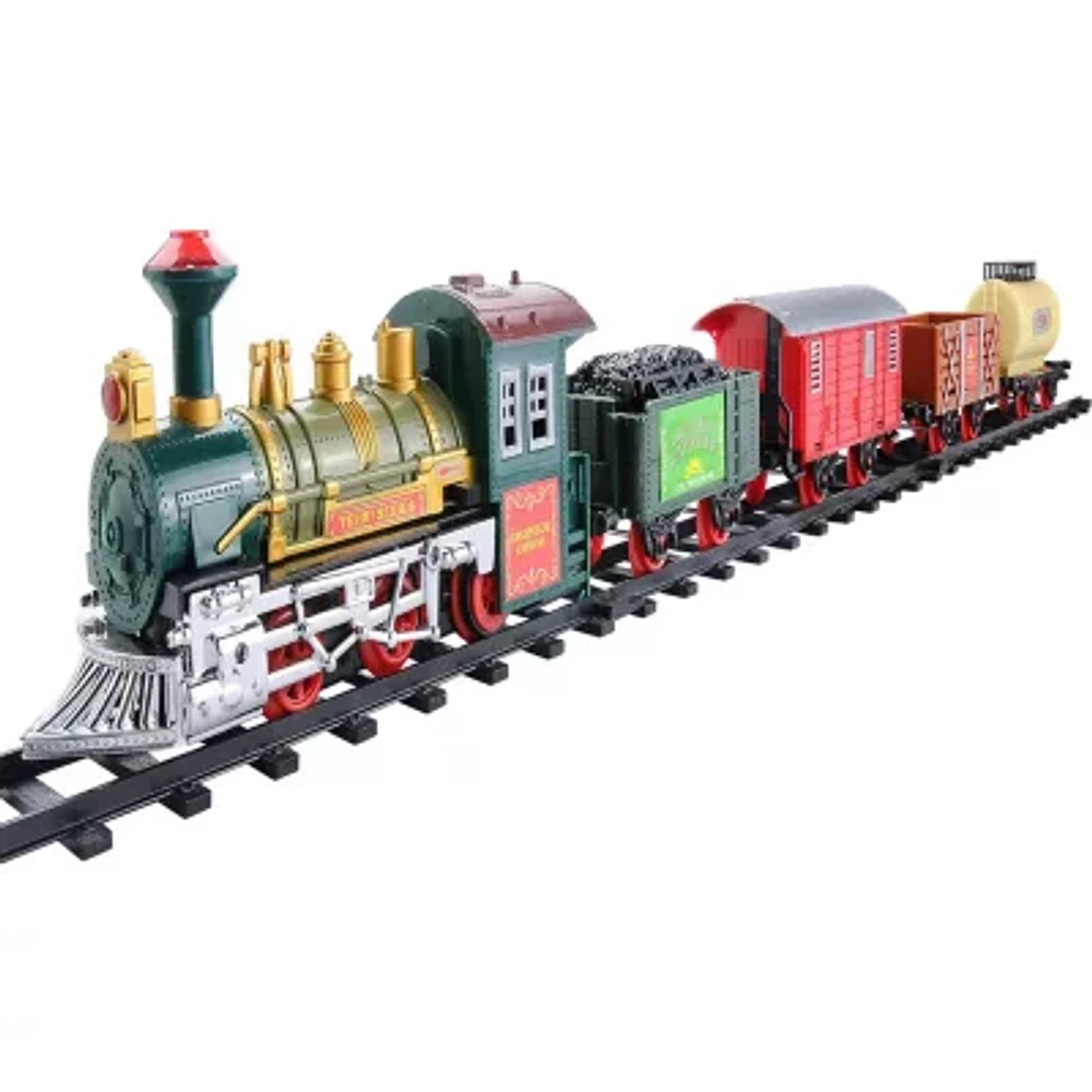 Northlight 16-Piece Battery Operated Lighted And Animated Continental Express Train Set With Sound Christmas Tabletop Decor