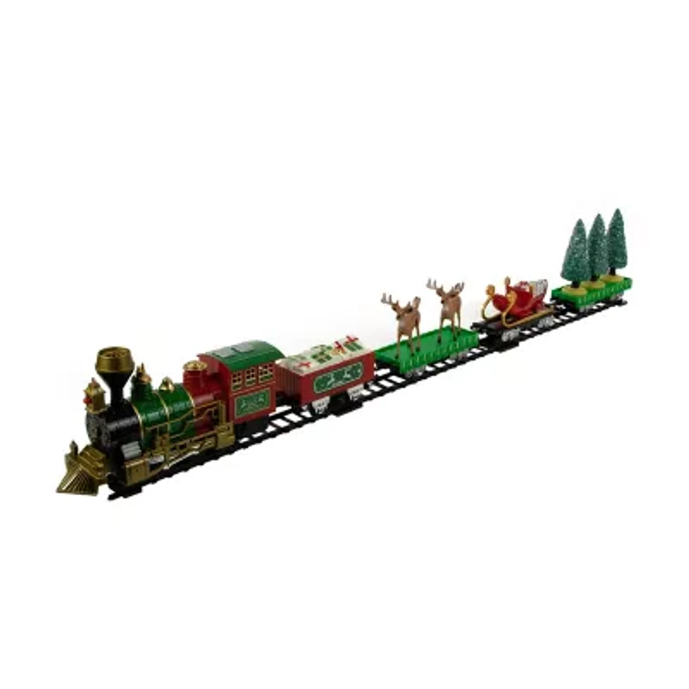 Northlight 22pc Battery Operated Lighted And Animated Train Set With Working Smokestack Christmas Tabletop Decor