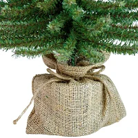 Northlight Potted Downswept Mini Village Medium Artificial Unlit 1 1/2 Feet Pine Christmas Tree