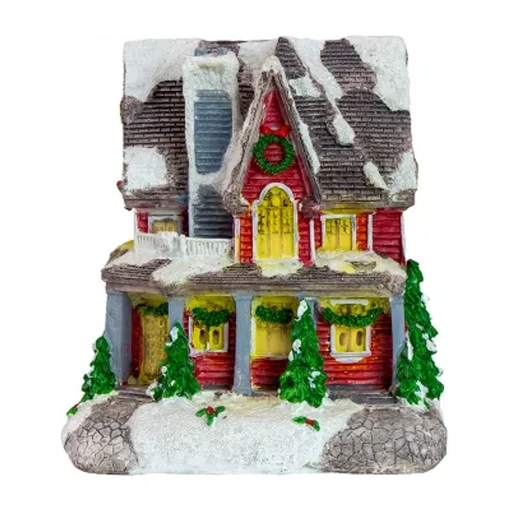 Northlight 5in Red Led  Snowy House Decoration Lighted Christmas Village