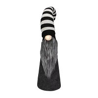 Northlight 27in Led Lighted Black And White Striped  Christmas Gnome