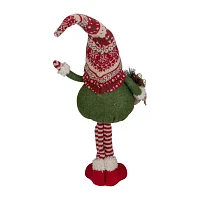 Northlight 27in Red And Green Standing  Tabletop Christmas Decoration With Gift Bag Gnome