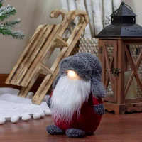 Northlight 8.25in Led Lighted Red And Gray  Christmas Gnome