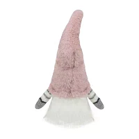 Northlight 14in Pink And White Sitting Christmas  With Led Lighter Nose Gnome