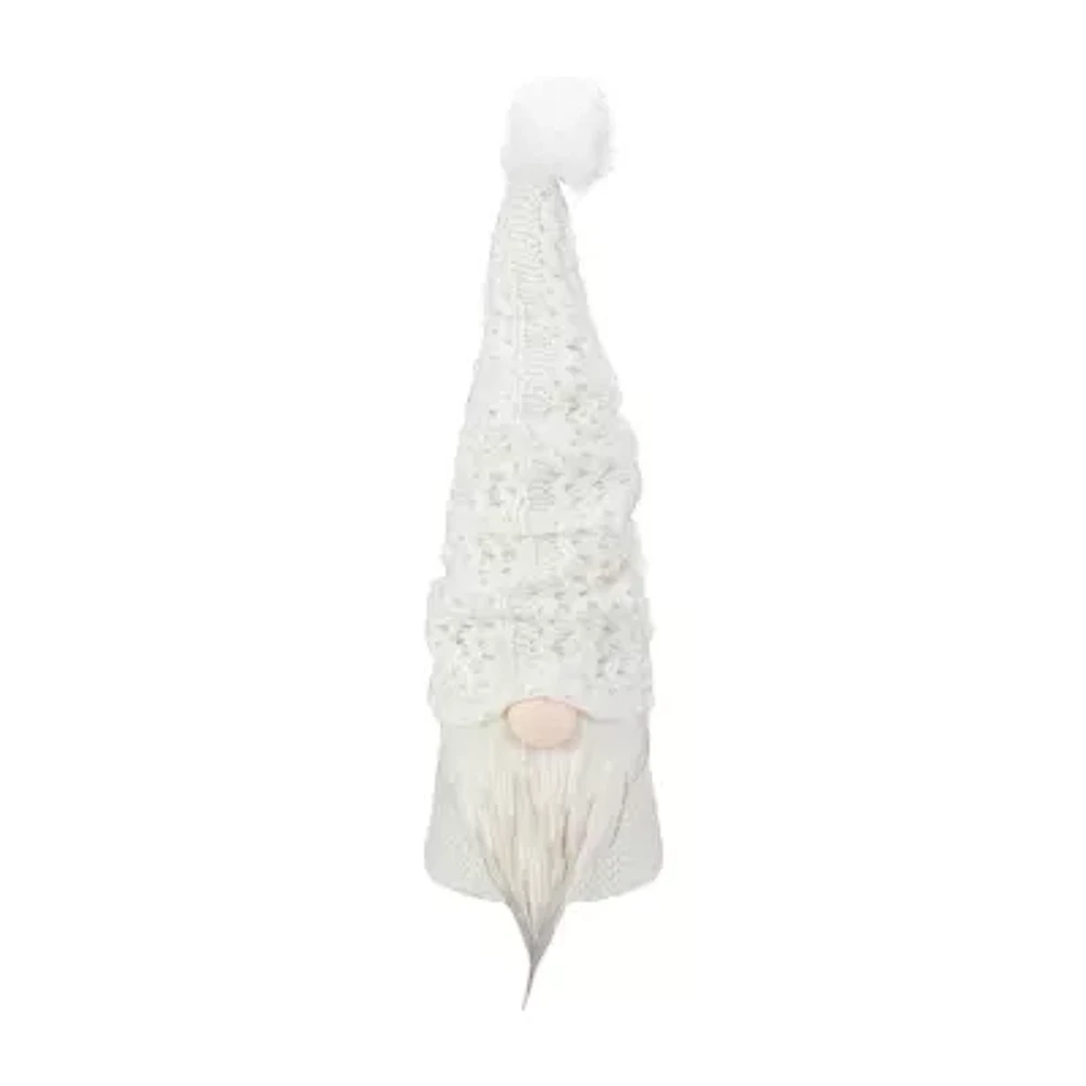 Northlight 16in Led Lighted White Knit  Christmas Gnome