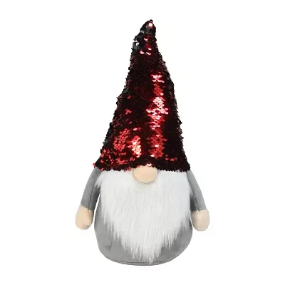 Northlight 11in Standing  Christmas Decoration With Red Flip Sequin Hat Christmas Gnome