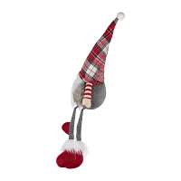 Northlight 20.5in Red  Gray And White Plaid Sitting  Christmas Decoration Gnome