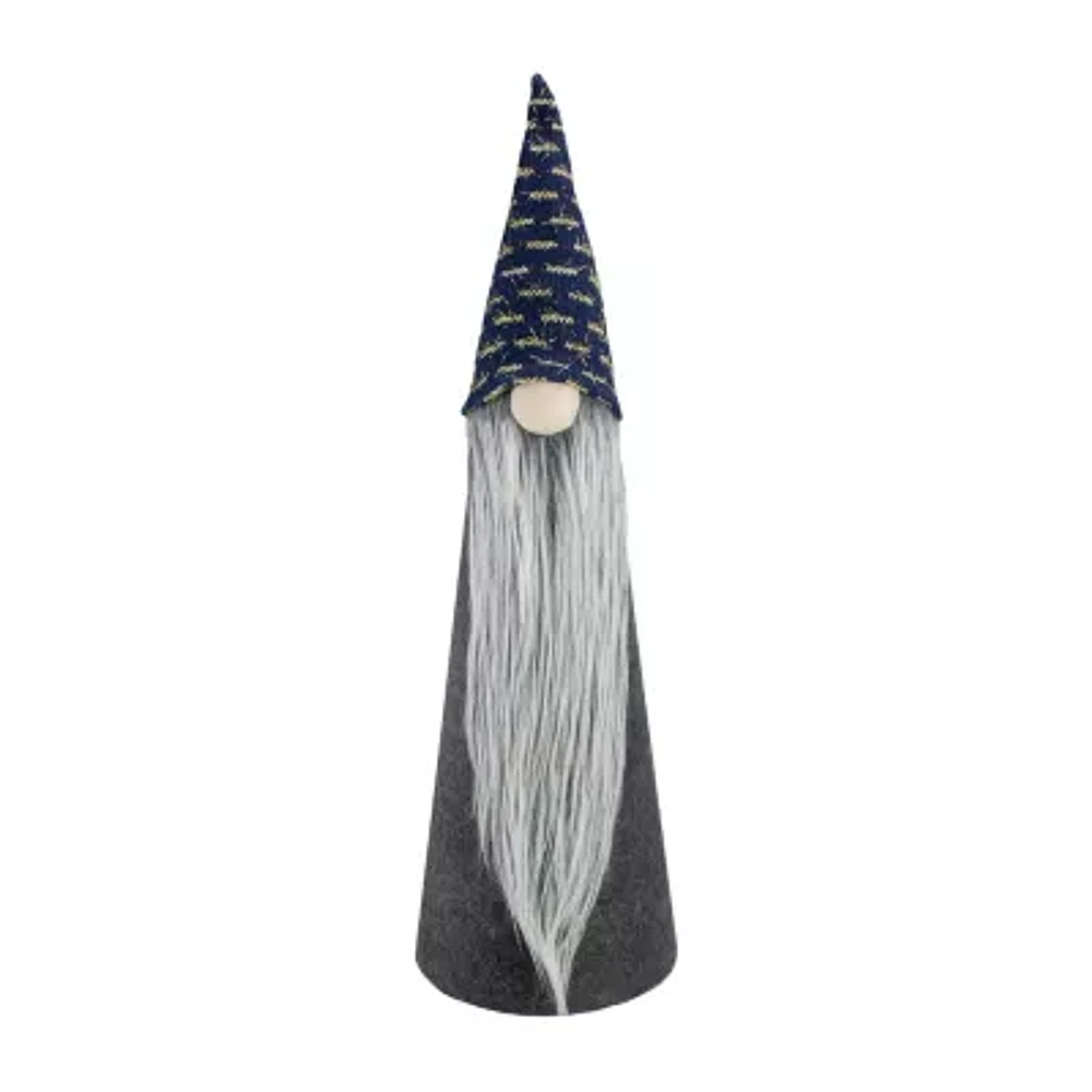 Northlight 20in Gray And Blue Cone  Christmas Tabletop Decor Gnome