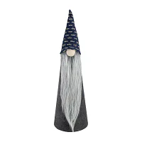 Northlight 20in Gray And Blue Cone  Christmas Tabletop Decor Gnome