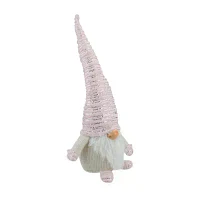 Northlight 16in Pink  Ivory And Silver Plump Christmas Gnome