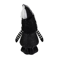 Northlight 17in Black And White Plush Knit  Christmas Gnome