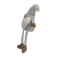 Northlight 7.5in Gray And Beige Sitting Girl Christmas Gnome