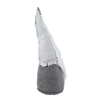 Northlight 14in Gray Standing Christmas  With Silver Flip Sequin Hat Gnome