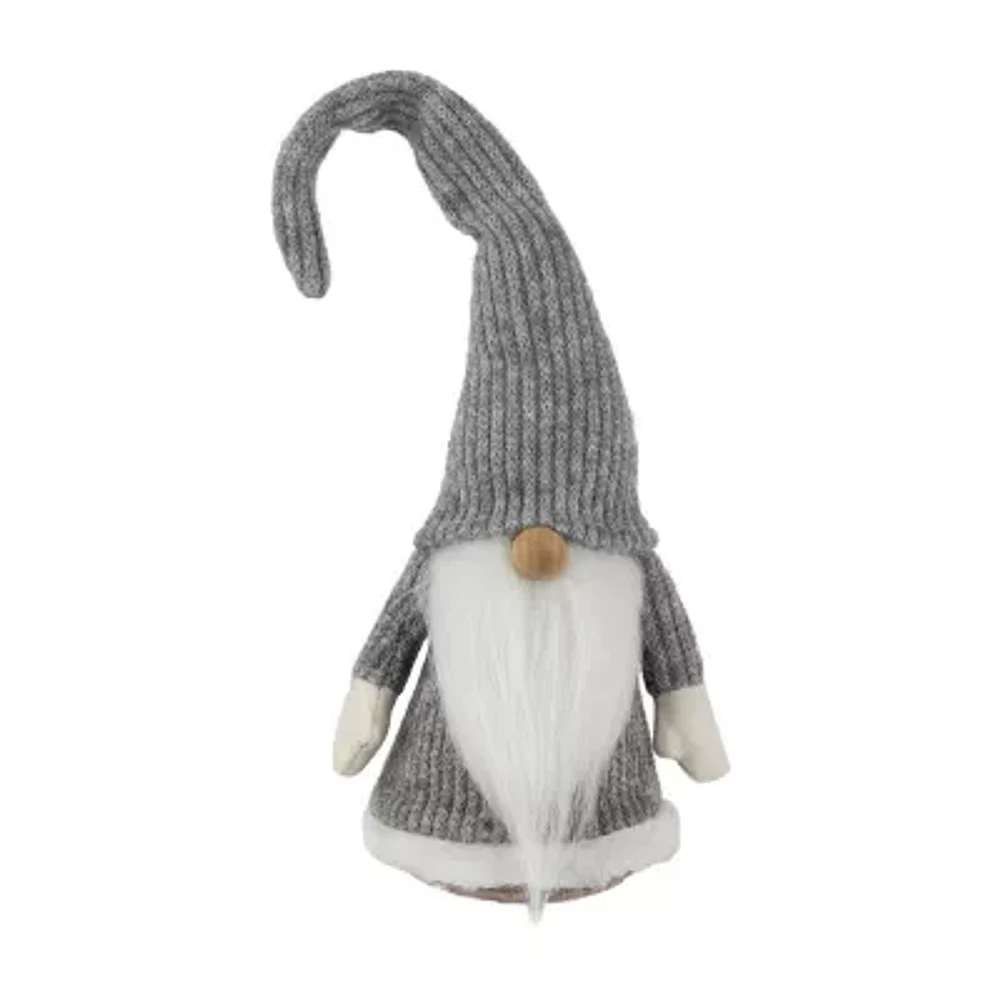 Northlight 14in Gray And White Standing Christmas  Tabletop Decoration Christmas Gnome