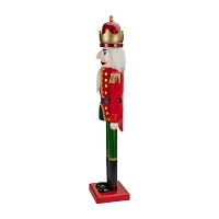 Northlight 35.5in Red And Green Velvet Wooden  King Christmas Nutcracker