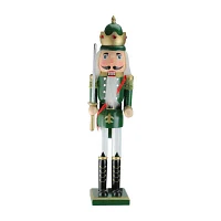 Northlight 24in Green And Gold  King With Sword Christmas Nutcracker