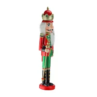 Northlight 24in Red And Green Wooden  King With Scepter Christmas Nutcracker