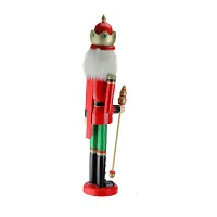 Northlight 24in Red And Green Wooden  King With Scepter Christmas Nutcracker