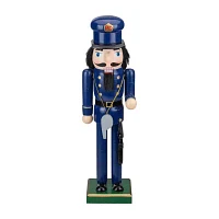 Northlight 14in Blue And Black Wooden Police Officer Christmas Nutcracker