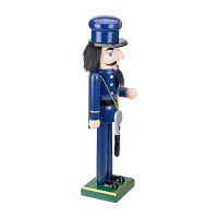 Northlight 14in Blue And Black Wooden Police Officer Christmas Nutcracker