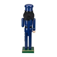 Northlight 14in Blue And Black Wooden Police Officer Christmas Nutcracker