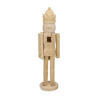 Northlight 14.75in Unfinished Paintable Wooden  With A Crown Christmas Nutcracker